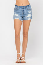 Load image into Gallery viewer, Lemon Patch Destroyed Denim Shorts