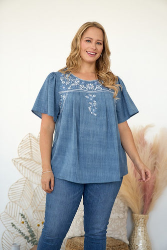 Cielo Embroidered Top-Curvy