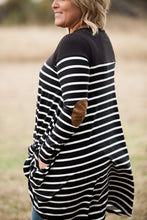 Load image into Gallery viewer, Hannah Striped Swing Dress with Elbow Patches
