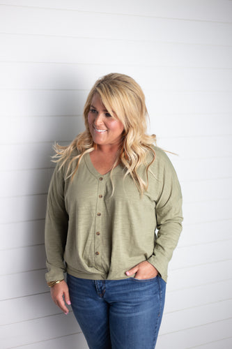 Katelyn Long Sleeve V-Neck Button Down Top