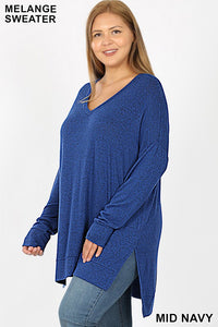 Raye V-Neck Sweater-Curvy