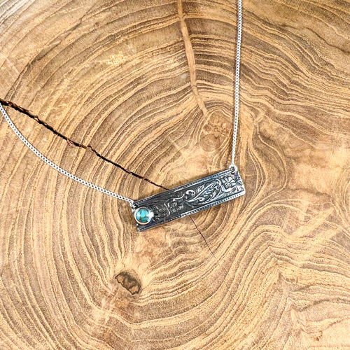Sierra Stamped Bar Necklace