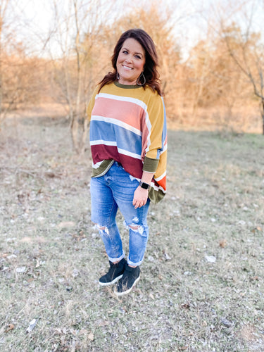 Poppy Striped Boxy Top