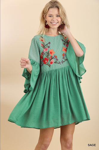 Maya Floral Embroidered Dress
