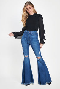 Willow Distressed Bell Bottom Jeans