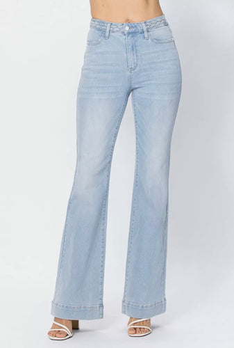 Nora Braided Waist Wide Leg Trouser