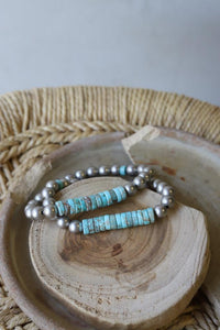 Turquoise Cylinder Bead Bracelet
