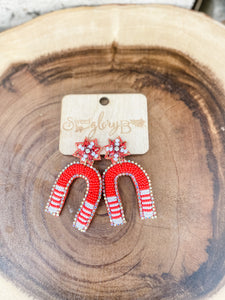Game Day Beaded Arch Earrings