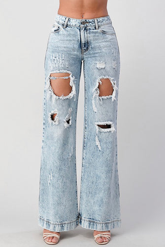 Addie Distressed Trouser Jeans