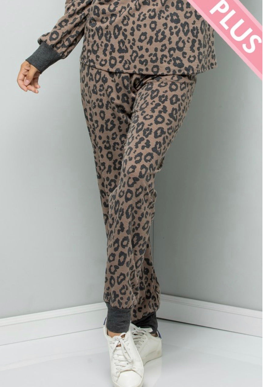 Aurora Leopard Lounge Pants-Curvy
