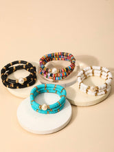 Load image into Gallery viewer, Heishi Bead Pearl Bracelet Set