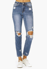 Load image into Gallery viewer, Ella High Waisted Distressed Jeans-Curvy