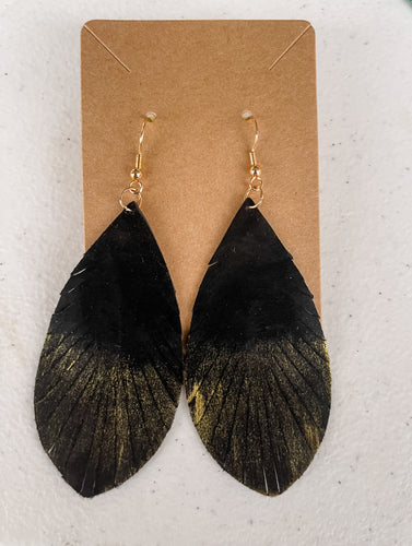 Gold Tipped Feather Earrings