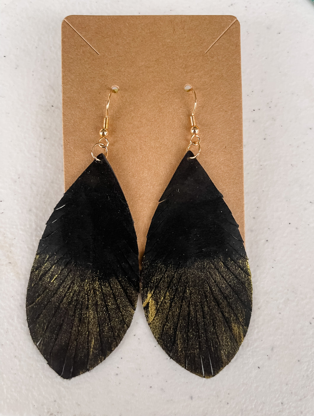Gold Tipped Feather Earrings