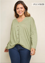 Load image into Gallery viewer, Katelyn Long Sleeve V-Neck Button Down Top-Curvy